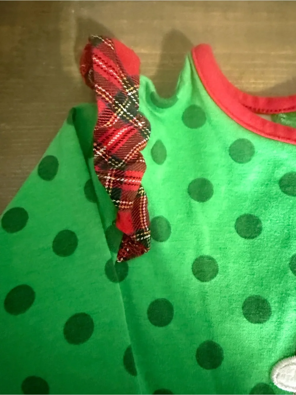 Ricrac and Ruffles Santa Romper size 18 M